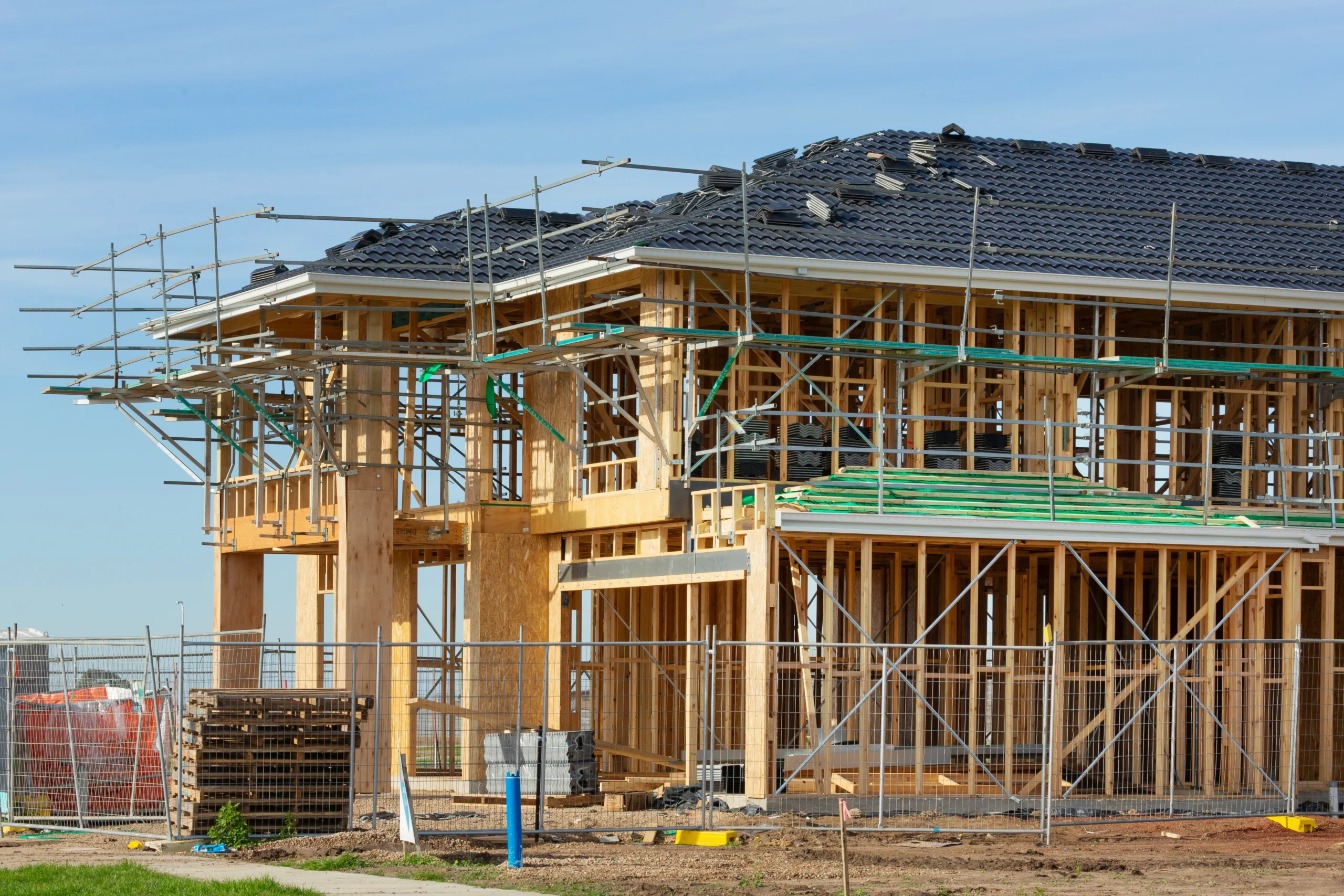 Builders and main contractors on a construction site