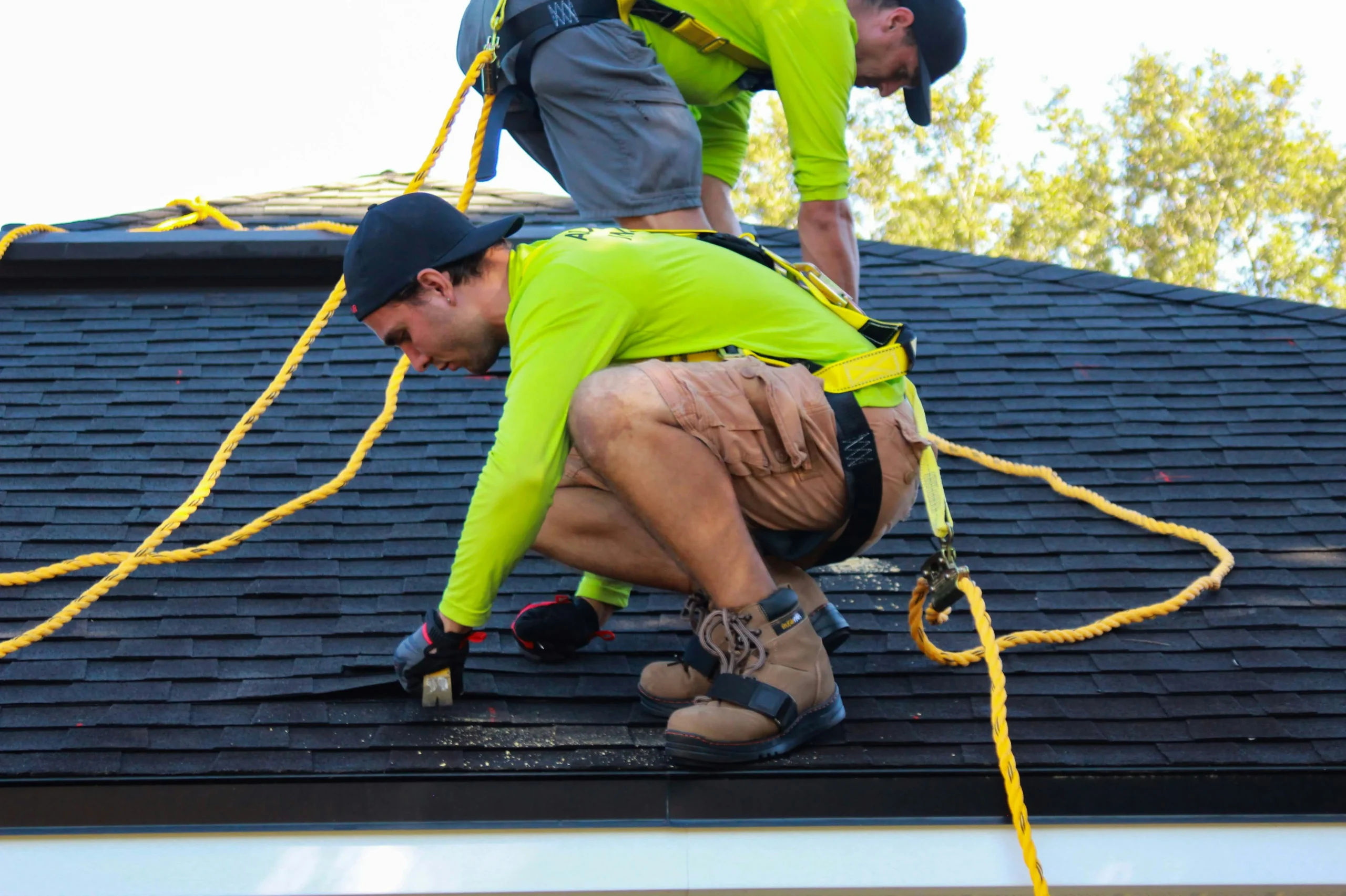 Roofer working on a pitched roof